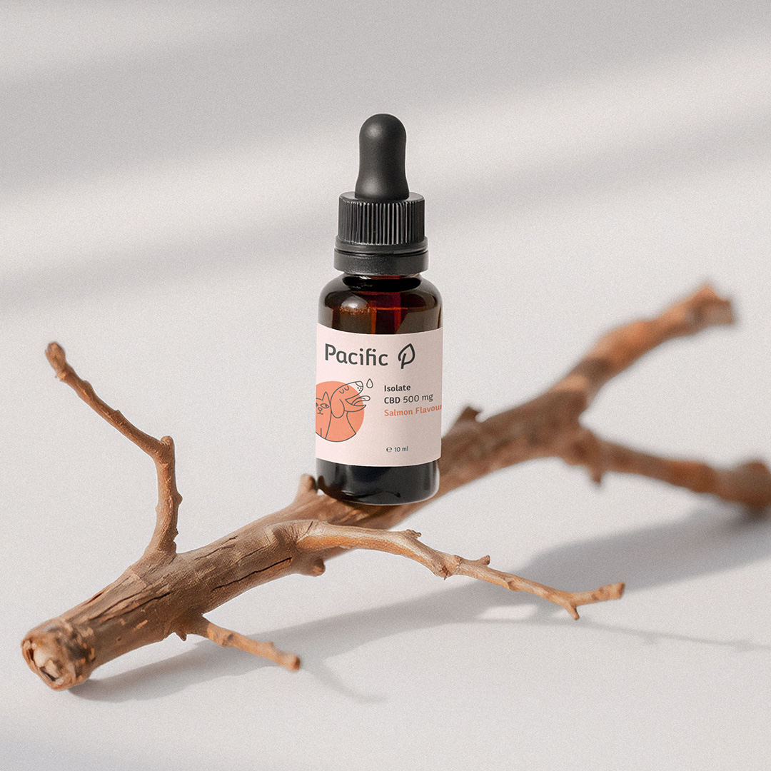 Ulei CBD pentru Animale 5% Isolate, Somon, 10 mL, Pacific - Pacific-cbd.ro 2