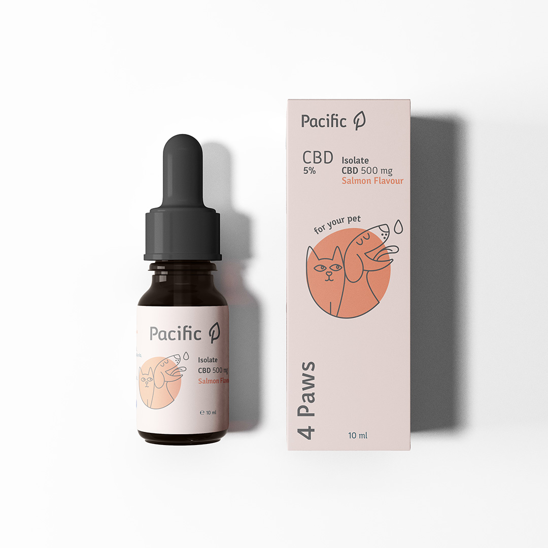 Ulei CBD pentru Animale 5% Isolate, Somon, 10 mL, Pacific - Pacific-cbd.ro