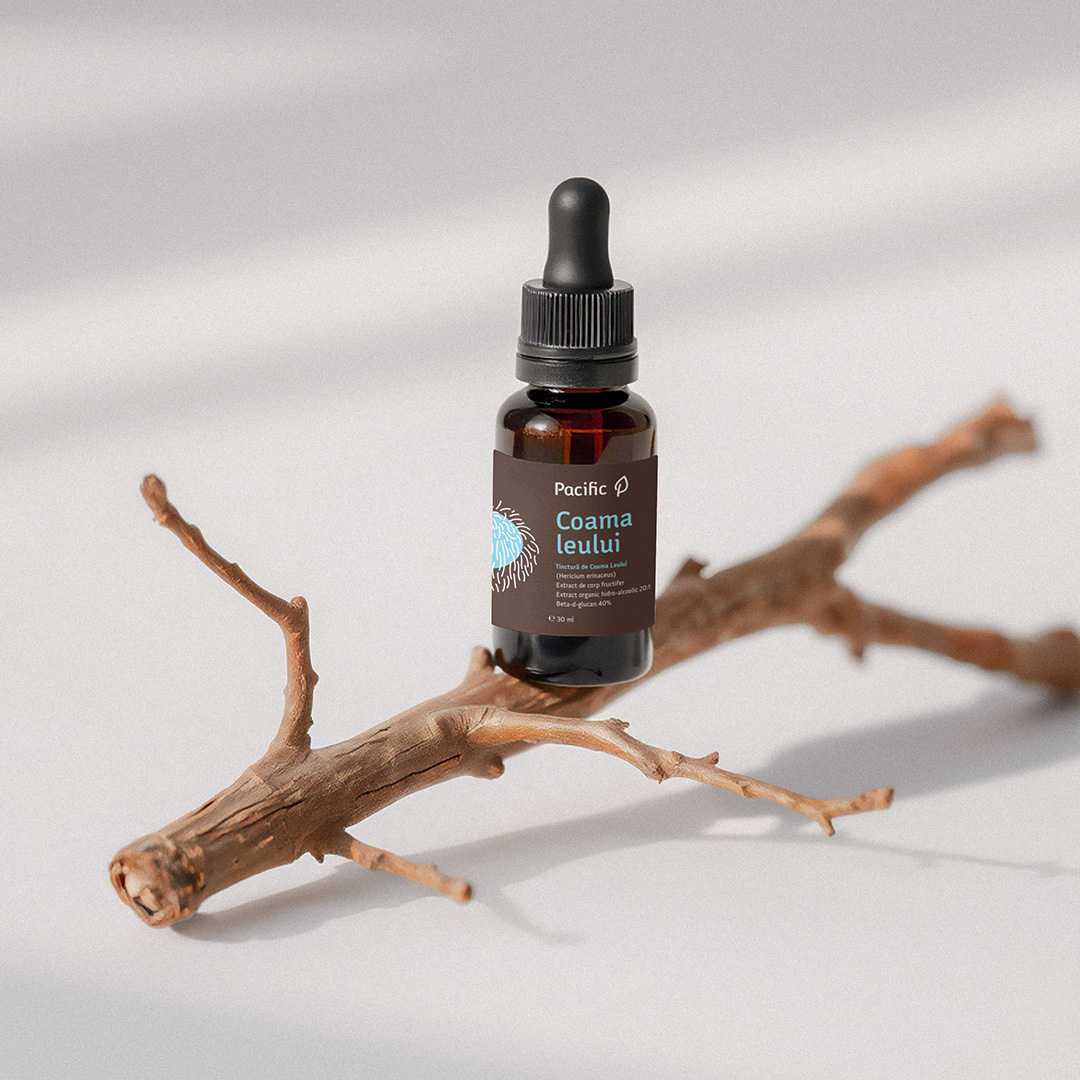 Tinctura de Coama Leului (Lion’s mane), 40% beta-glucani, 30 mL, Pacific - Pacific-cbd.ro 2